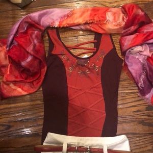 Celine cotton lattice front & back color block